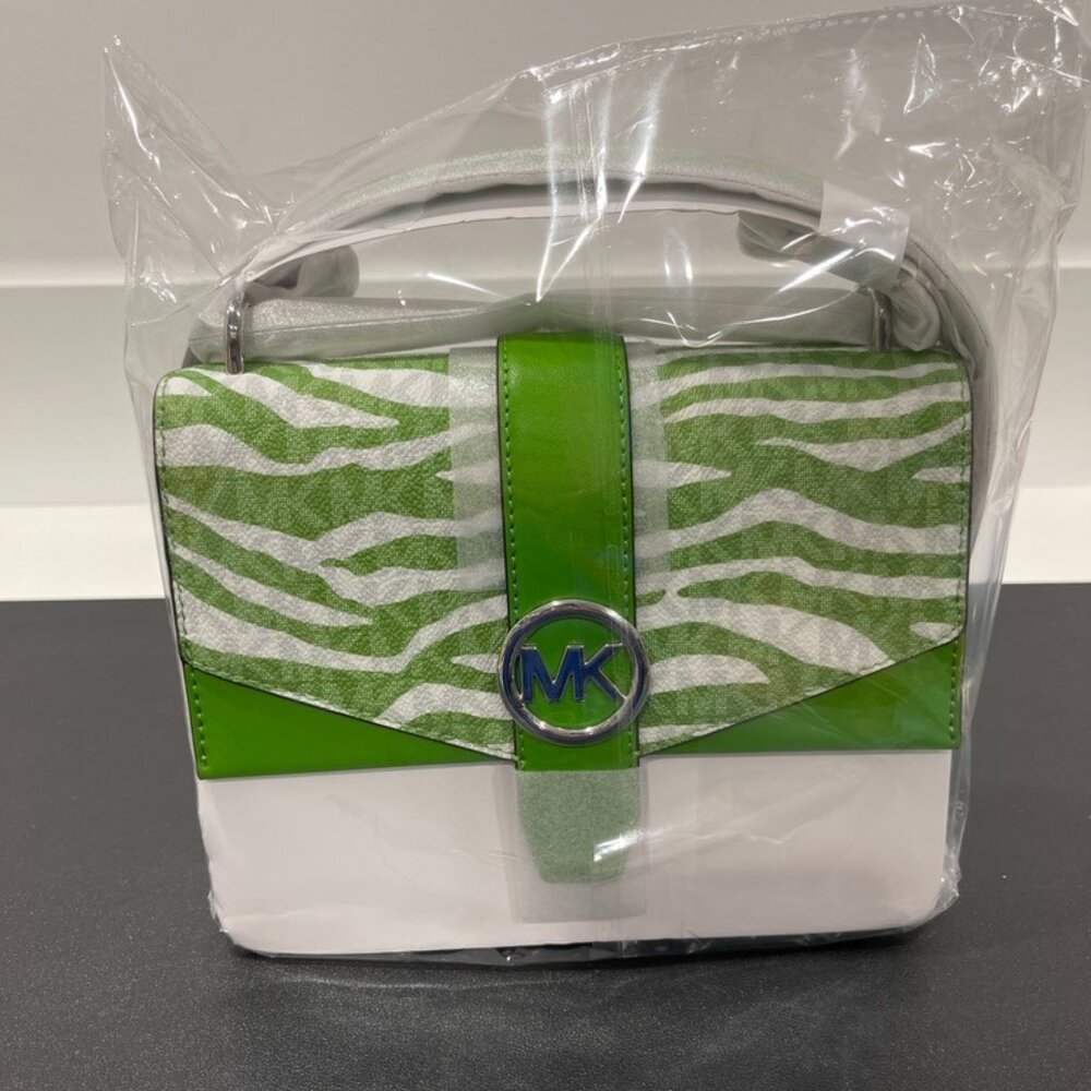 NWT Michael Kors Green/White Crossbody Bag (1213)